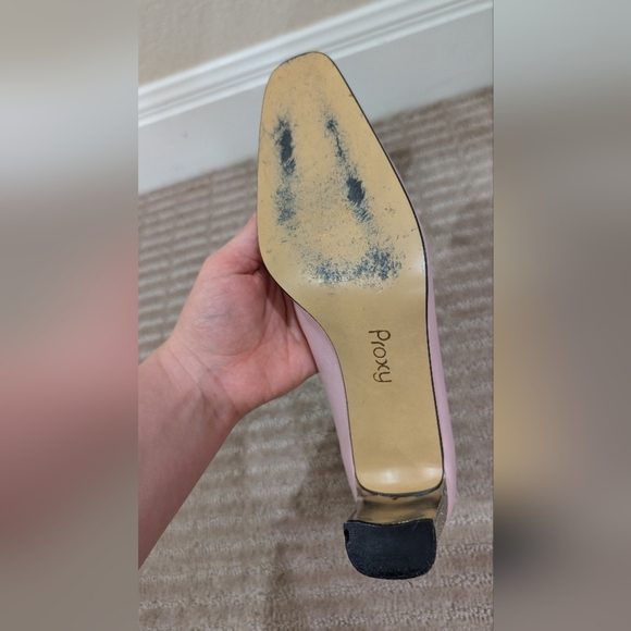 Vintage Spanish Made Pink Square Toe Heels Size 7 - Picture 3 of 9